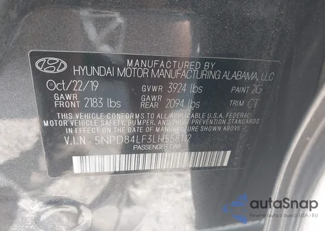 2020 Hyundai Elantra Sel из США, поврежденный, VIN 5NPD84LF3LH558112